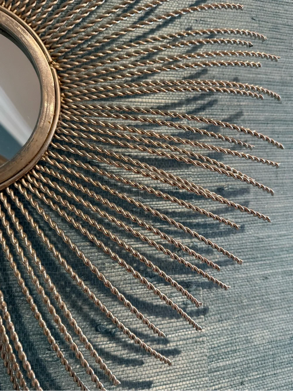 Vintage Silver Sunburst Wall Mirror